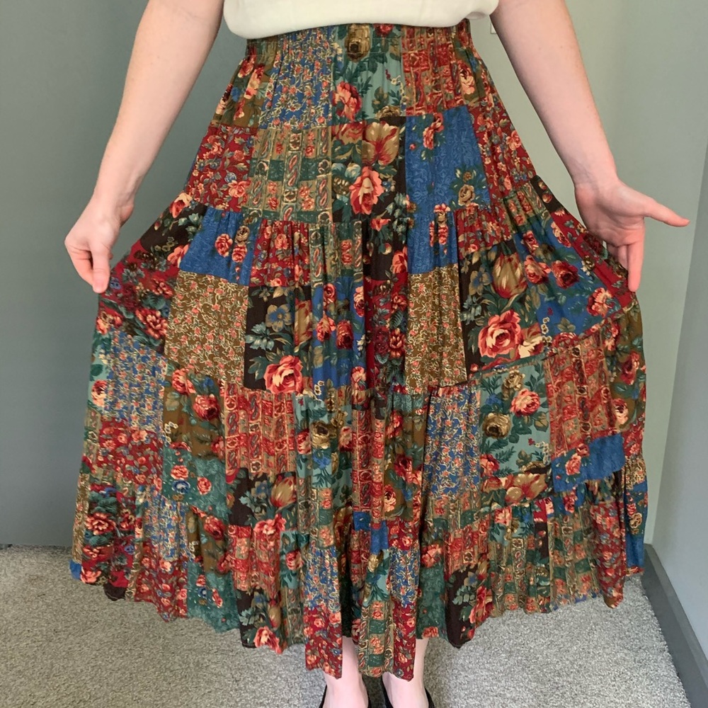 Floral Patchwork Skirt